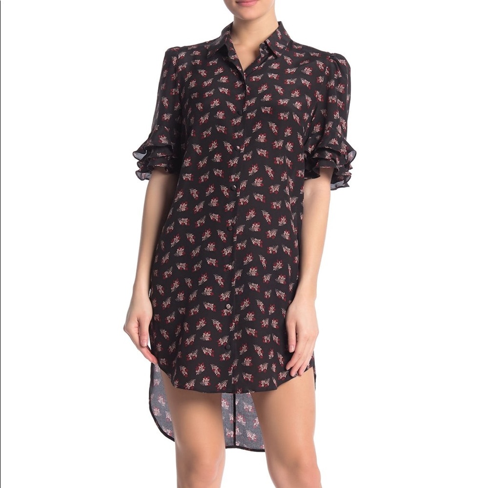 Frame Ruffle Silk Dress